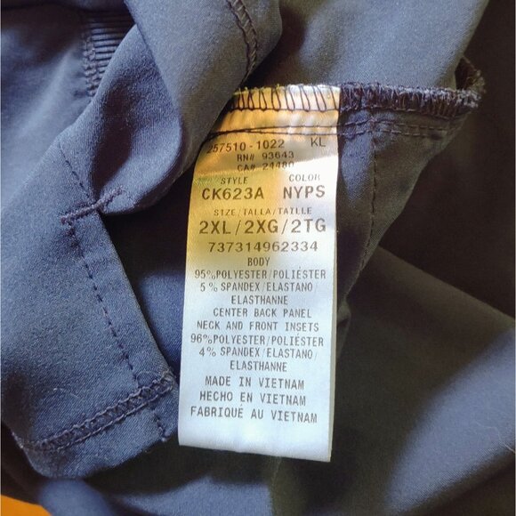 Cherokee Infinity Womens Scrub Top Blue Size 2XL Pockets Side Split Style CK623A - Picture 5 of 7